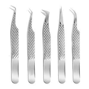 Kit de pinces à cils de luxe avec logo personnalisé, OEM, en acier inoxydable, outils d'extension de faux cils, livraison DHL, durables et réutilisables - Product Image 1