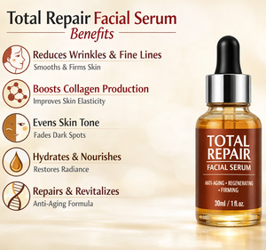 Suero Facial Reparador Total con Vitamina C y Ácido Hialurónico, Fórmula Hidratante y Reparadora de la Barrera Cutánea, Venta al por Mayor, OEM, Marca Privada - Product Image 3