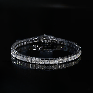 Bracelet tennis en moissanite 4 mm, argent sterling 925, style diamant glacé, bracelet minimaliste, bijoux unisexes, vente en gros - Product Image 3