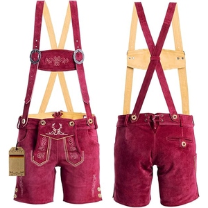 Salopette en velours côtelé marron pour femme avec broderie, taille haute, style vintage - Product Image 6