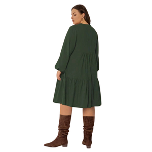 Vestido midi estampado de manga corta para mujer, vestido de verano para vacaciones - Product Image 5
