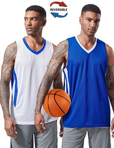 Custom Basketball Reversible Jersey Mesh <b>Athletic</b> Basketball Team Uniform Training Practice Plain Sleeveless Tank top Double - Product Image 3