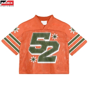 Camiseta de Fútbol de Malla Naranja para Hombre INDEX, Cuello en V, Manga Corta, Número 52, Corte Regular, Transpirable - Product Image 1