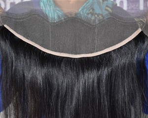 Extensions de cheveux humains indiens Remy naturels bruts non traités, ondulés, avec frontal 13*4, double trame machine, vente en gros - Product Image 2