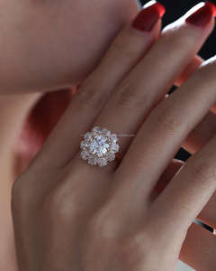 Bague de fiançailles/mariage vintage en or jaune 14 carats avec diamant de culture IGI/GIA, or blanc fin unisexe, pour anniversaire, digne d'une fête - Product Image 1