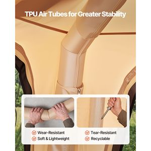 Tenda Gonfiabile per 4 Persone con Pompa Ricaricabile, Tubi d'Aria in TPU, 5 Finestre a Rete, Tessuto Oxford, Portatile e Facile da Montare - Product Image 5