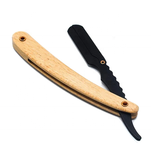 High Quality German Stainless Steel Men's Beard Shaving <b>Razors</b> with Wooden Handle Cut Throat Single Edge for Face CE Approved - Product Image 1