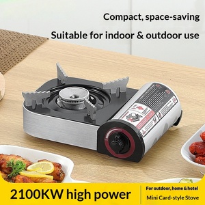 Mini Estufa de Tarjeta Portátil para Exteriores, Estufa de Gas para Picnic, Estufa Magnética de Tarjeta con Cilindro de Gas, Estufa para Camping, Preparación de Té y Barbacoa - Product Image 5