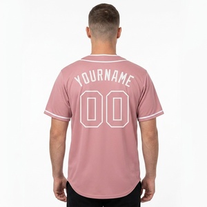 Custom Men's Pink Baseball Jersey <b>Short</b> Sleeve <b>Mesh</b> Breathable Button Front Team Name Print Regular Fit All Seasons Apparel - Product Image 4