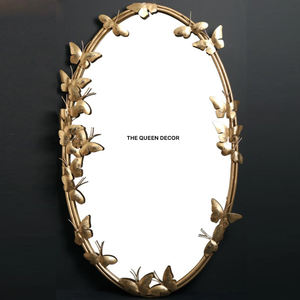 Miroir mural décoratif pour la maison, miroir de maquillage pour la salle de bain, accessoire de salle de bain, miroir mural en métal doré de qualité supérieure, design élégant - Product Image 1