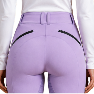 Leggings d'équitation pour femmes, couleur lavande, taille haute, pantalons d'équitation extensibles avec grip en silicone pour l'entraînement professionnel - Product Image 5