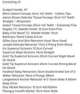 ชุดเครื่องมือผ่าตัดยกกระชับใบหน้าและหน้าผาก 18 ชิ้น คุณภาพดีที่สุด ผลิตจากสแตนเลส ได้รับการรับรองมาตรฐาน CE - Product Image 2