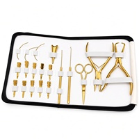 Kit d'outils professionnel pour extensions de cheveux et perruques, modèle international très demandé - Pinces, anneaux, dispositifs de fixation, outils de pose de perles, direct usine
