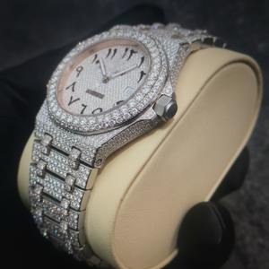 Montre-bracelet en diamant Moissanite VVS, style Hip Hop pour hommes, au meilleur prix, montre en Moissanite, acier inoxydable 316L - Product Image 4