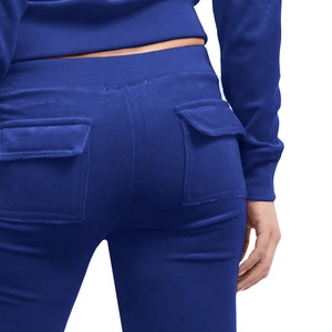 Conjunto Deportivo Azul con Capucha para Mujer, Pantalones Largos de Color Sólido, Casuales, con Bolsillos Laterales, Transpirables, para Otoño - Product Image 6