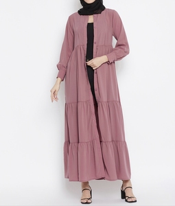 Wholesale Modest Dubai Beaded Sequined Long Sleeve <b>Abaya</b> Muslim Traditional Handmade Wedding Women Polyester Breathable V Neck - Product Image 3