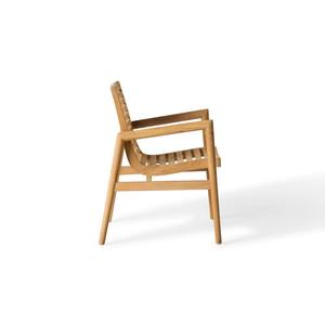 Sillón de Madera de Teca Sólida de Primera Calidad con Cojín Gris – Elegante Silla de Comedor para Restaurante, Cafetería y Patio - Product Image 3