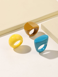 Anillo de Dedo Sólido para Uso Diario, Nuevo Anillo de Moda de Alta Calidad con Forma Ovalada, Joyería de Resina Epoxi, Anillos de Dedo de GLOWIN FASHION - Product Image 4