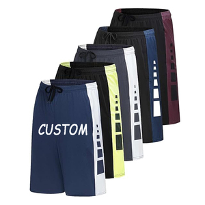 Pantalones Cortos Deportivos de Secado Rápido Personalizados para Hombre con Franja Lateral a Contraste, Cintura con Cordón Ajustable, Ropa Deportiva - Product Image 1