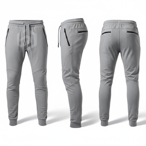 <b>Men's</b> <b>White</b> Breathable Sweatpants Elastic Waist Drawstring Side Pockets Casual Joggers Autumn Wear - Product Image 6