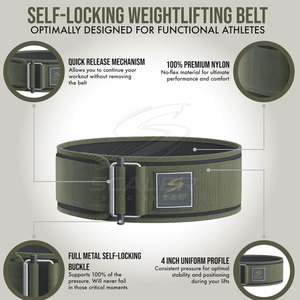 Comfortable Adjustable Heavy Duty Breathable Nylon Lever <b>Belt</b> with Protection for Weightlifting and Daily Workouts - Product Image 2