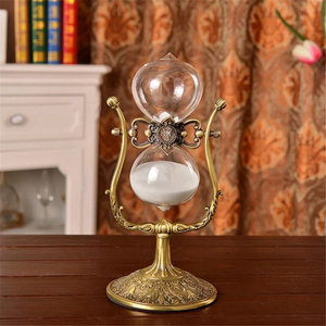Vintage Rotating 60 Minute Hourglass <b>Sand</b> <b>Timer</b> Clock Antique Bronze Metal Embossed Home Office Desktop Decor Gift Sandglass - Product Image 4