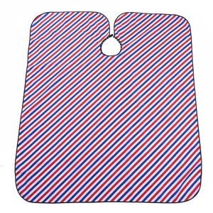 Cape de coiffure rayée rouge, bleue et blanche, résistante à l'eau, cape de barbier professionnelle, coupe de cheveux, coloration des cheveux, coiffure - Product Image 1