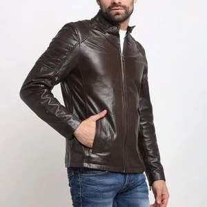 Chaqueta de Cuero Genuino para Hombre, Diseño Personalizado OEM, 100% Cuero Real, Estilo Casual y Moderno, Empaque Premium - Product Image 1