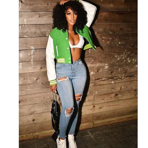 Custom <b>Womens</b> Varsity Bomber Coat Streetwear Supplier Wholesale USA - Product Image 5