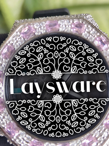 Luxury Iced Out VVS Moissanite Diamond <b>Watch</b> Pink Gemstone Bezel <b>Black</b> Rubber Strap Analog Digital Hip Hop Unisex <b>Watch</b> - Product Image 6