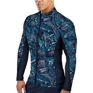 เสื้อแรชการ์ดแขนยาวสำหรับผู้ชาย UPF50+ เป็นมิตรกับสิ่งแวดล้อม ระบายอากาศได้ดี แห้งเร็ว ไร้ตะเข็บ ผลิตจากผ้าสแปนเด็กซ์/ไนลอน มีโลโก้ด้านหน้า เหมาะสำหรับการเล่นกีฬา - Product Image 3