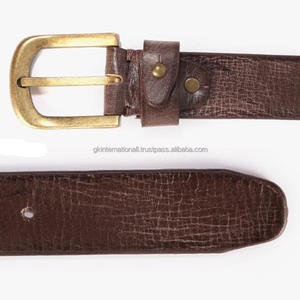 Fournisseur indien de ceinture décontractée en cuir pleine fleur pour hommes ceinture tissée en cuir véritable peau de vache pour hommes avec boucle en alliage - Product Image 6