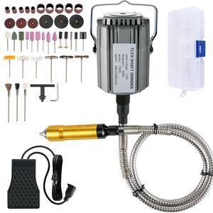 Smerigliatrice a Albero Flessibile da 780W, Utensile Rotante 500-23000 RPM, Mandrino a 3 Griffe da 1/4'', Velocità Continua, Pedale e Impugnatura per Smerigliatrici Diritte - Product Image 5