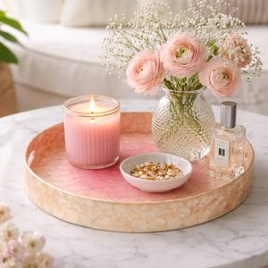 Bandeja de Servir Única con Incrustaciones de Madreperla Capiz Ombre, Acabado Lacado, Color Personalizado, Hecha en Vietnam para Baño y Joyería - Product Image 5