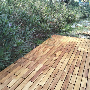 Baldosas de Madera de Acacia para Terraza, Baldosas de Madera para Patio, Baldosas para Interiores y Exteriores, Acabado en Teca Dorada, 300 x 300 mm - Product Image 3