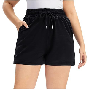 2026 Summer Women's <b>Polyester</b>/Cotton Fleece Plus Size Casual Breathable Quick Dry Sweat Jogger Training <b>Shorts</b> - Product Image 3
