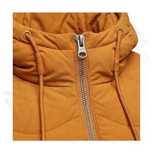 Hooded Quilted Waterproof <b>Bubble</b> Jacket Black Full Sleeve Winter Windproof Cotton Shell Knitted Fabric Polyester Filling Stand - Product Image 4