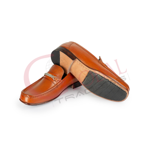 Chaussures de bureau et de carrière pour hommes en cuir véritable faites à la main, légères et confortables, mocassins marron couleur unie pour hommes - Product Image 2