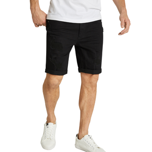 Shorts en jean pour hommes, tissu denim respirant, décontracté, été, vente en gros, personnalisable, coton tissé, taille mi-haute, jambe large - Product Image 1