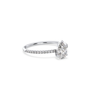 Bague solitaire en diamant de laboratoire certifié REYES IGI CVD HPHT en or massif 14 carats, forme poire, diamant de 1,12 carat, bijoux fins - Product Image 3