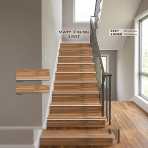 Luxury 200x1200mm Non-Slip Matte Porcelain <b>Step</b> Riser Tiles for Hall & Outdoor Staircases-Rustic Design 10mm Thickness - Product Image 4
