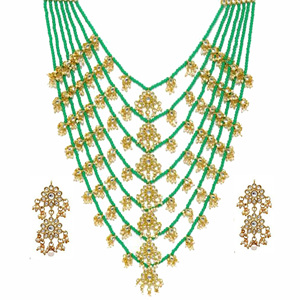 Indian Stylish Layered Pearl Rani Haar Long Kundan Necklace Zircon Alloy Jewellery Set Wedding Engagement Party Gift Hiphop Gold - Product Image 4