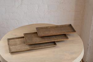 Plateau en bois pour chips et trempettes, plat de service vintage pour cuisine, plateau de fête moderne du milieu du siècle, décoration maison de plage - Product Image 6