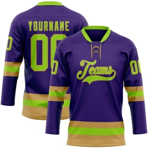 Meilleur fabricant fournisseur, ensembles d'uniformes de hockey sur glace 100 % polyester avec logo personnalisé, service OEM, nom d'équipe personnalisé, écologique, livraison rapide - Product Image 6