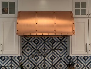 Hotte de cuisine rustique marron, hotte de cuisson décorative en cuivre, hotte de cuisson autonome - Product Image 1