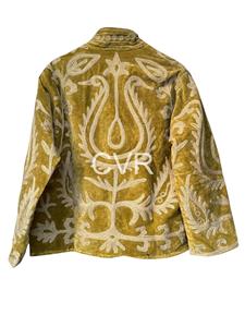 Manteau en velours brodé à la main vintage, manches longues, col mandarin, motif floral, vêtements d'extérieur d'automne pour femmes, grande taille - Product Image 1