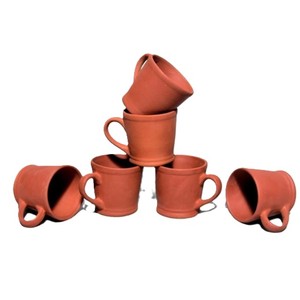 SwamiG TradeX Luxury Natural <b>Clay</b> Cone Mug <b>Set</b> of 6-Eco-Friendly Reusable Washable Anti-Slip Portable Multi-Use - Product Image 3