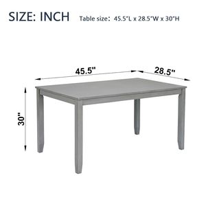 <b>Small</b> Space 4-Person Rectangular Dining <b>Table</b> Gray Wooden <b>Kitchen</b> <b>Table</b> <b>for</b> Optimal Space Usage ONLY <b>TABLE</b> - Product Image 6