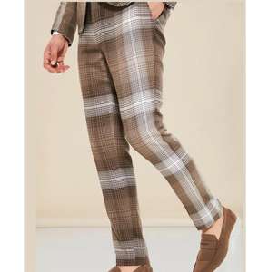 Nouveau pantalon habillé slim à rayures pour homme – Formel, décontracté, de bureau – Coupe ajustée, design élégant en tissu – OEM ODM - Product Image 3