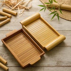 Bandeja de Bambú Ecológica para Cocina y Sala de Estar Estilo Bohemio |   Jabonera Multifuncional Biodegradable Natural |   Hecho a Mano - Product Image 1